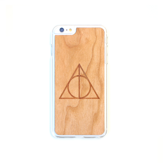 TIMBER Wood Skin Case (iPhone, Samsung Galaxy) Deathly Hallows