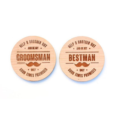 Laser Cut Wood Best Man / Groomsman Coaster