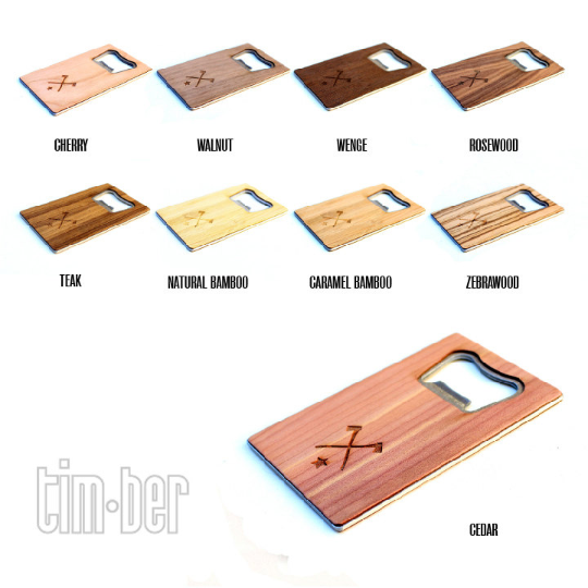 TIMBER Wood Skin Wallet Bottle Opener
