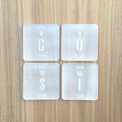 Laser Cut Plexiglass Periodic Table Elements Coasters (6 pc)