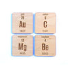 Laser Cut Wood Periodic Table Elements Coasters (6 pc)