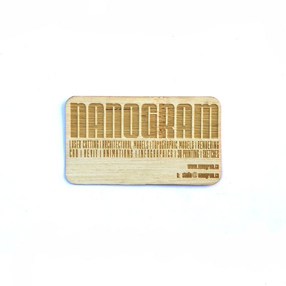 100 Laser Cut Wood Business Cards