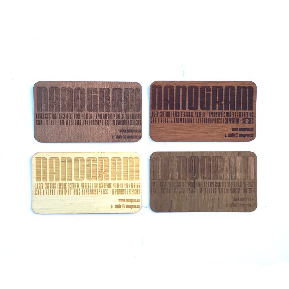 100 Laser Cut Wood Business Cards