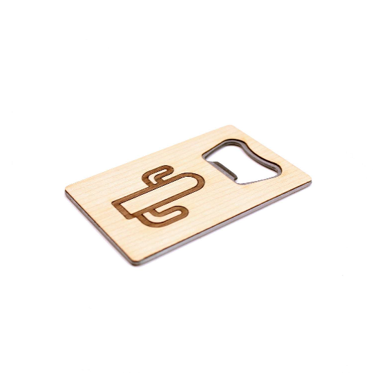 TIMBER Wood Skin Wallet Bottle Opener: Cactus Edition