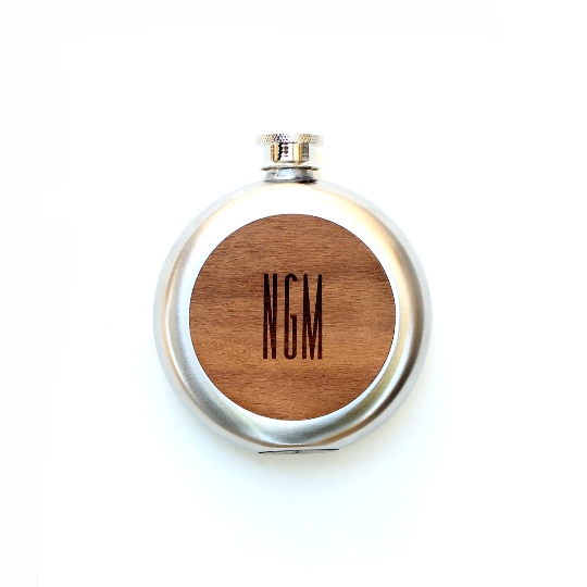 TIMBER Wood Skin 5oz. Round Flask