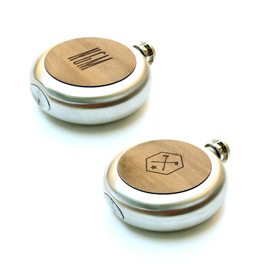 TIMBER Wood Skin 5oz. Round Flask