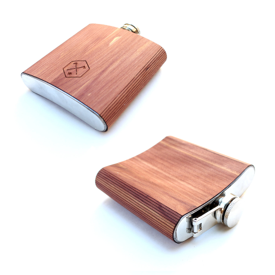 TIMBER Wood Skin 6oz. Flask
