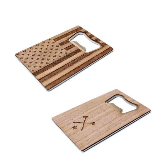TIMBER Wood Skin Wallet Bottle Opener: Patriot Edition