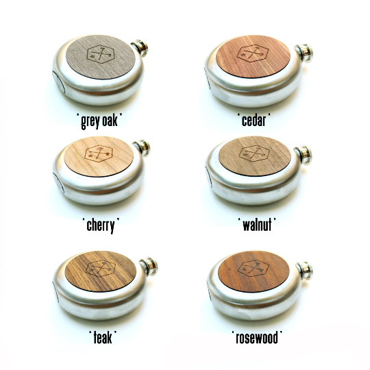 TIMBER Wood Skin 5oz. Round Flask