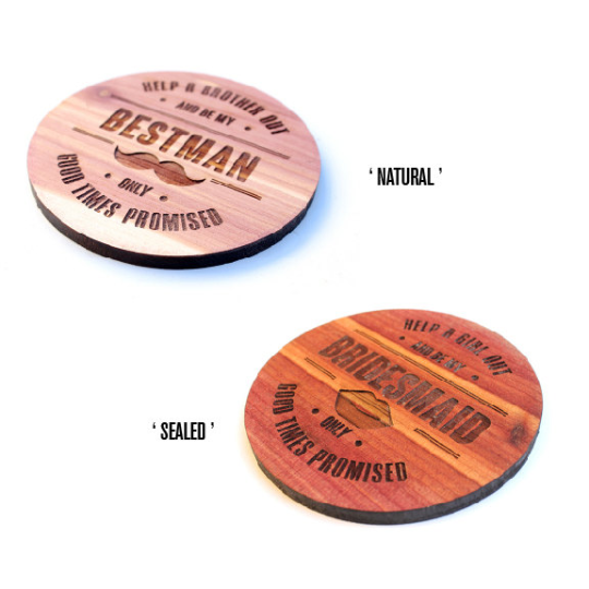 Laser Cut Wood Maid of Honor / Bridesmaid Coaster
