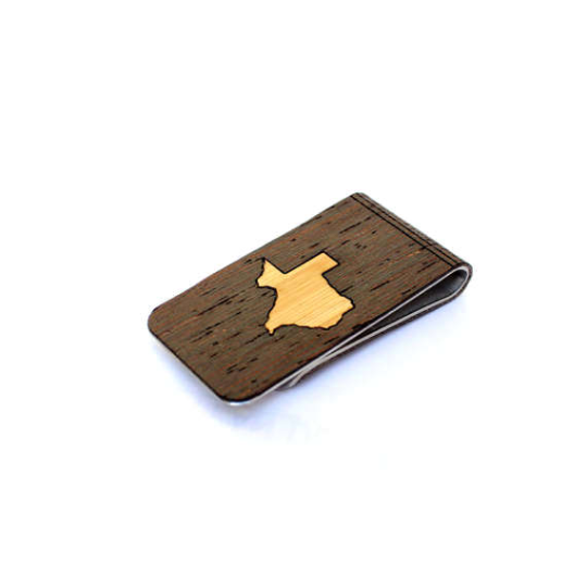 TIMBER Wood Skin Money Clip : Texas State Edition