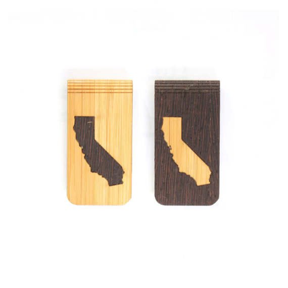 TIMBER Wood Skin Money Clip : California State Edition