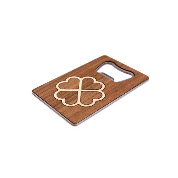 TIMBER Wood Skin Wallet Bottle Opener: Clover Edition