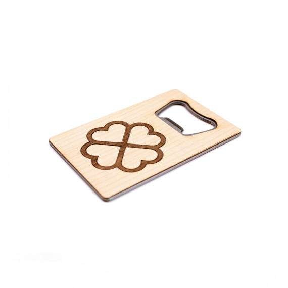 TIMBER Wood Skin Wallet Bottle Opener: Clover Edition