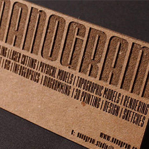 100 Lasercut Museum Board Business Cards