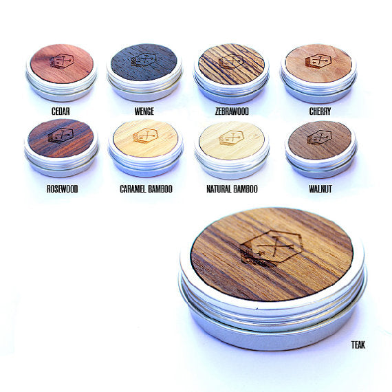 TIMBER Wood Skin Screw-Top Tin