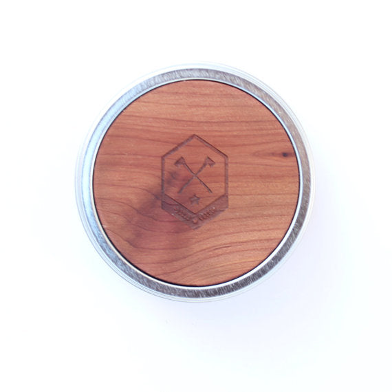 TIMBER Wood Skin Screw-Top Tin