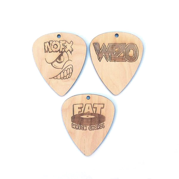 6pc. Laser Cut Plywood Coasters: Guitar Picks